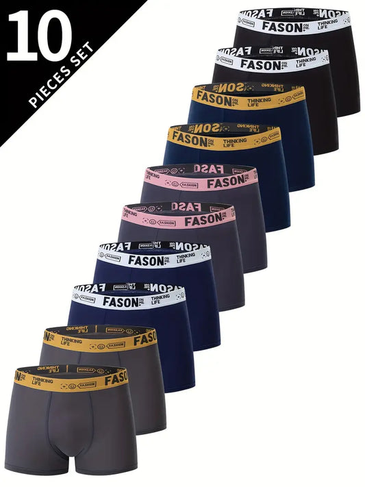 10-pak męskich bokserek, casualowych, oddychających i wygodnych, elastyczne slipy, sportowe szorty